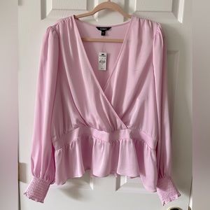 EXPRESS Pale Pink Blouse (long sleeve) - Size XL